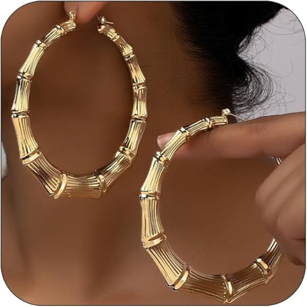 Guess Metal Hoops Women's Bamboo Hoop Earrings, Gold, One Size
